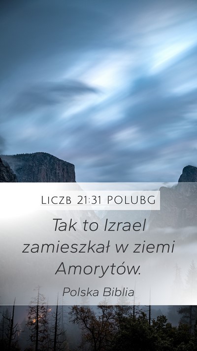Liczb 21:31 POLUBG Mobile Phone Wallpaper - Tak to Izrael zamieszkał w ziemi - Mobile Bible Verse Wallpaper