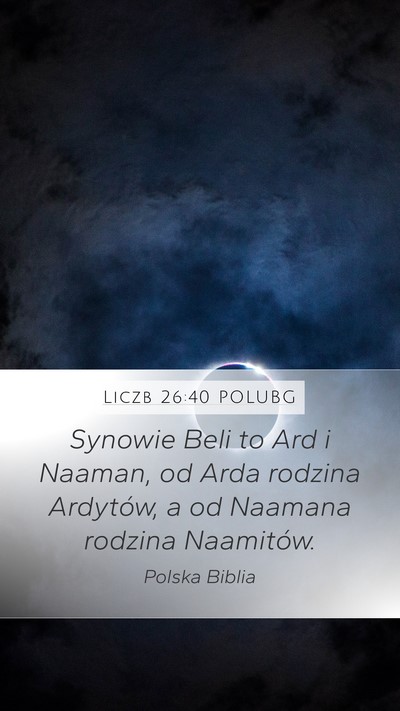 Liczb 26:40 POLUBG Mobile Phone Wallpaper - Synowie Beli to Ard i Naaman, od Arda rodzina - Mobile Bible Verse Wallpaper