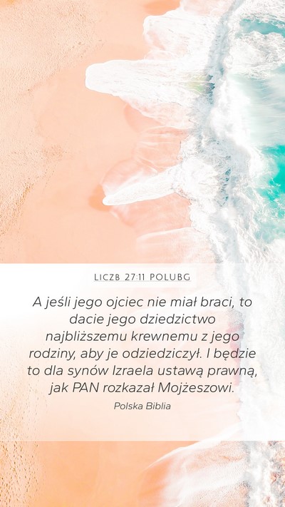 Liczb 27:11 POLUBG Mobile Phone Wallpaper - A jeśli jego ojciec nie miał braci, to dacie - Mobile Bible Verse Wallpaper
