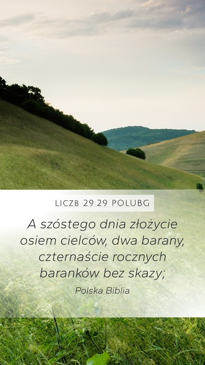 Liczb 29:29 POLUBG Mobile Phone Wallpaper - A szóstego dnia złożycie osiem cielców, dwa - Mobile Bible Verse Wallpaper