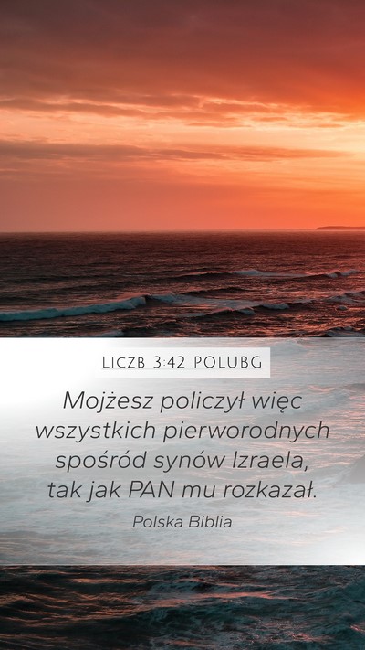 Liczb 3:42 POLUBG Mobile Phone Wallpaper - Mojżesz policzył więc wszystkich pierworodnych - Mobile Bible Verse Wallpaper