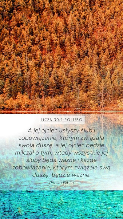 Liczb 30:4 POLUBG Mobile Phone Wallpaper - A jej ojciec usłyszy ślub i zobowiązanie, - Mobile Bible Verse Wallpaper