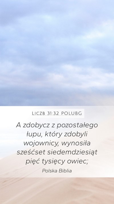 Liczb 31:32 POLUBG Mobile Phone Wallpaper - A zdobycz z pozostałego łupu, który zdobyli - Mobile Bible Verse Wallpaper