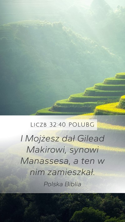 Liczb 32:40 POLUBG Mobile Phone Wallpaper - I Mojżesz dał Gilead Makirowi, synowi - Mobile Bible Verse Wallpaper