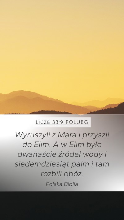 Liczb 33:9 POLUBG Mobile Phone Wallpaper - Wyruszyli z Mara i przyszli do Elim. A w Elim - Mobile Bible Verse Wallpaper