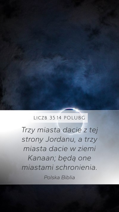 Liczb 35:14 POLUBG Mobile Phone Wallpaper - Trzy miasta dacie z tej strony Jordanu, a trzy - Mobile Bible Verse Wallpaper