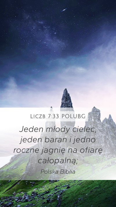 Liczb 7:33 POLUBG Mobile Phone Wallpaper - Jeden młody cielec, jeden baran i jedno roczne - Mobile Bible Verse Wallpaper