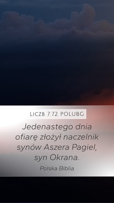 Liczb 7:72 POLUBG Bible Verse Image