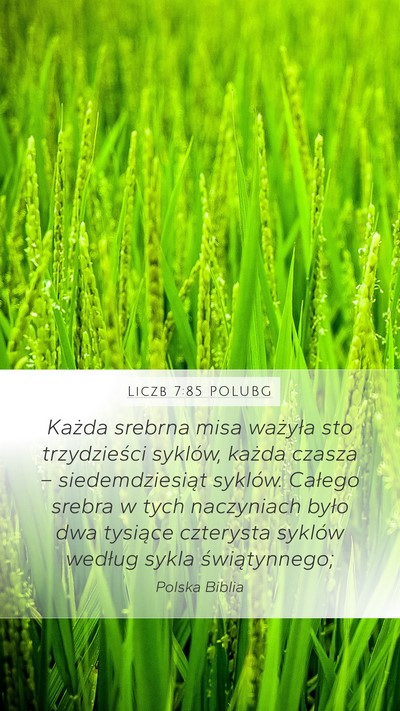 Liczb 7:85 POLUBG Mobile Phone Wallpaper - Każda srebrna misa ważyła sto trzydzieści - Mobile Bible Verse Wallpaper