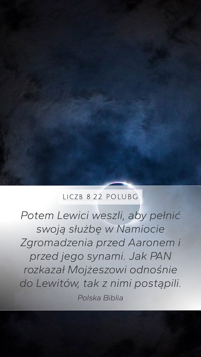 Liczb 8:22 POLUBG Mobile Phone Wallpaper - Potem Lewici weszli, aby pełnić swoją - Mobile Bible Verse Wallpaper