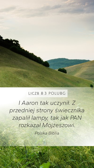 Liczb 8:3 POLUBG Mobile Phone Wallpaper - I Aaron tak uczynił. Z przedniej strony - Mobile Bible Verse Wallpaper