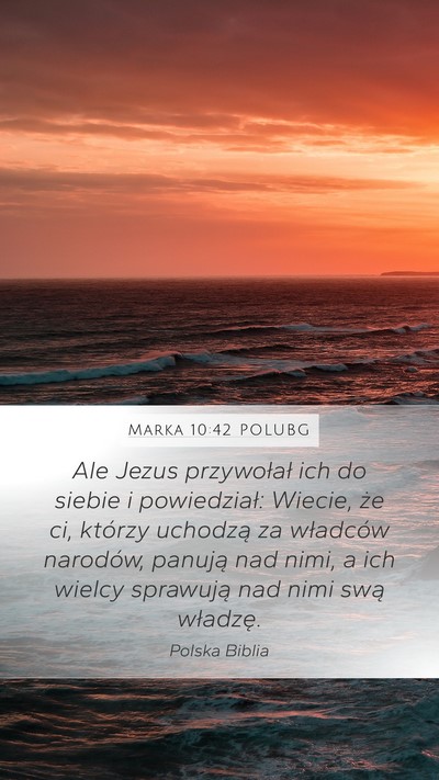 Marka 10:42 POLUBG Mobile Phone Wallpaper - Ale Jezus przywołał ich do siebie i - Mobile Bible Verse Wallpaper