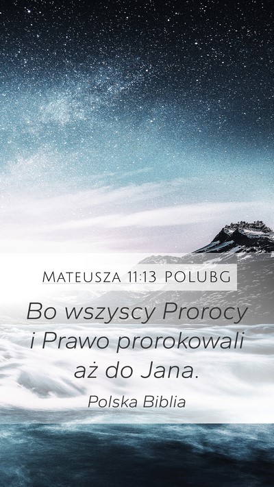 Mateusza 11:13 POLUBG Mobile Phone Wallpaper - Bo wszyscy Prorocy i Prawo prorokowali aż do - Mobile Bible Verse Wallpaper