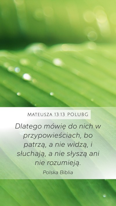 Mateusza 13:13 POLUBG Bible Verse Image