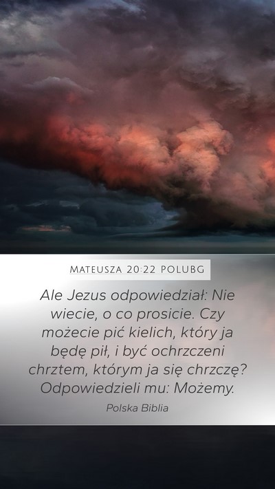 Mateusza 20:22 POLUBG Bible Verse Image