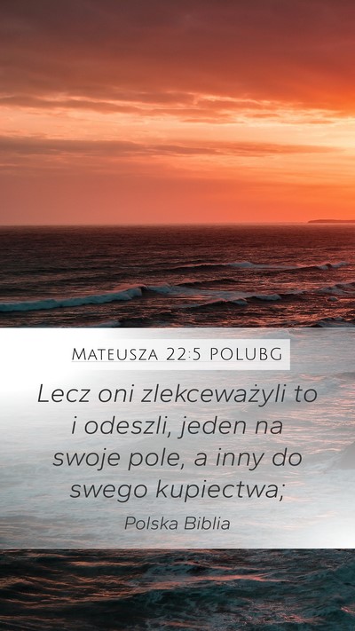 Mateusza 22:5 POLUBG Mobile Phone Wallpaper - Lecz oni zlekceważyli to i odeszli, jeden na - Mobile Bible Verse Wallpaper