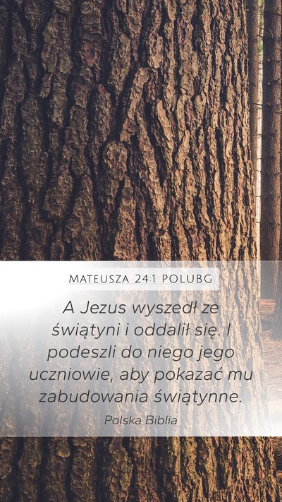 Mateusza 24:1 POLUBG Mobile Phone Wallpaper - A Jezus wyszedł ze świątyni i oddalił się. I - Mobile Bible Verse Wallpaper
