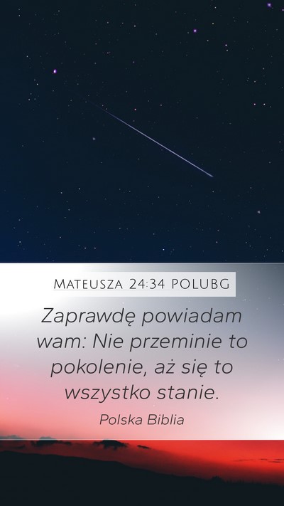 Mateusza 24:34 POLUBG Mobile Phone Wallpaper - Zaprawdę powiadam wam: Nie przeminie to - Mobile Bible Verse Wallpaper