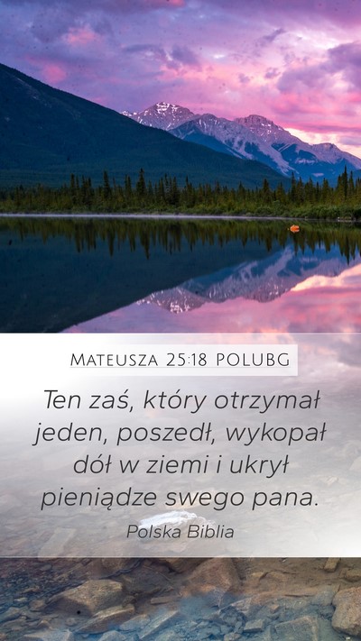 Mateusza 25:18 POLUBG Mobile Phone Wallpaper - Ten zaś, który otrzymał jeden, poszedł, - Mobile Bible Verse Wallpaper