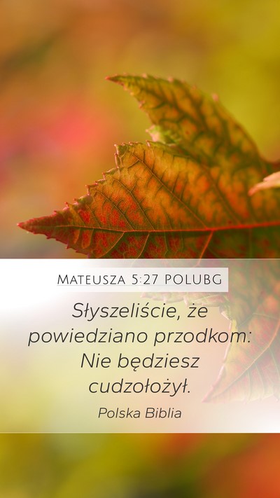 Mateusza 5:27 POLUBG Mobile Phone Wallpaper - Słyszeliście, że powiedziano przodkom: Nie - Mobile Bible Verse Wallpaper