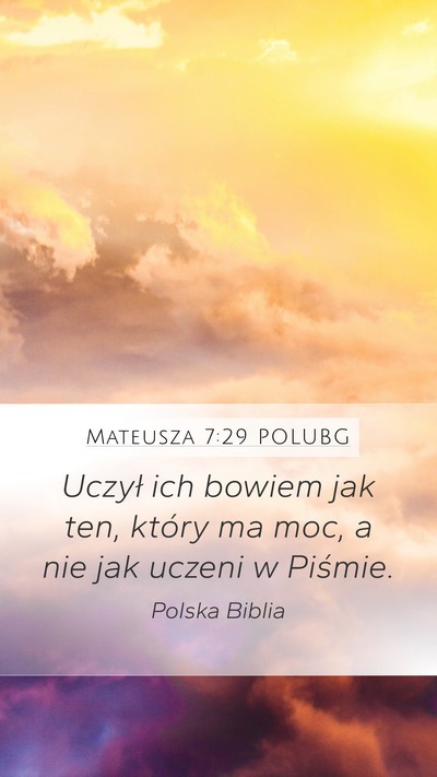 Mateusza 7:29 POLUBG Bible Verse Image