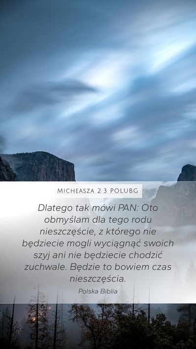 Micheasza 2:3 POLUBG Bible Verse Image