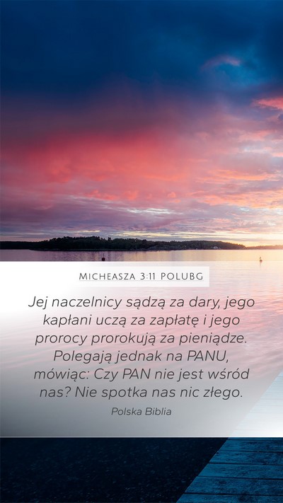 Micheasza 3:11 POLUBG Bible Verse Image