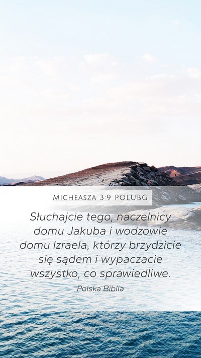 Micheasza 3:9 POLUBG Bible Verse Image