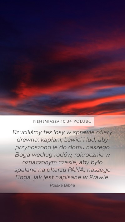 Nehemiasza 10:34 POLUBG Bible Verse Image