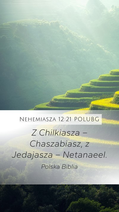 Nehemiasza 12:21 POLUBG Mobile Phone Wallpaper - Z Chilkiasza – Chaszabiasz, z Jedajasza – - Mobile Bible Verse Wallpaper