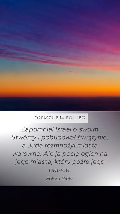 Ozeasza 8:14 POLUBG Bible Verse Image