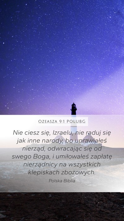 Ozeasza 9:1 POLUBG Bible Verse Image