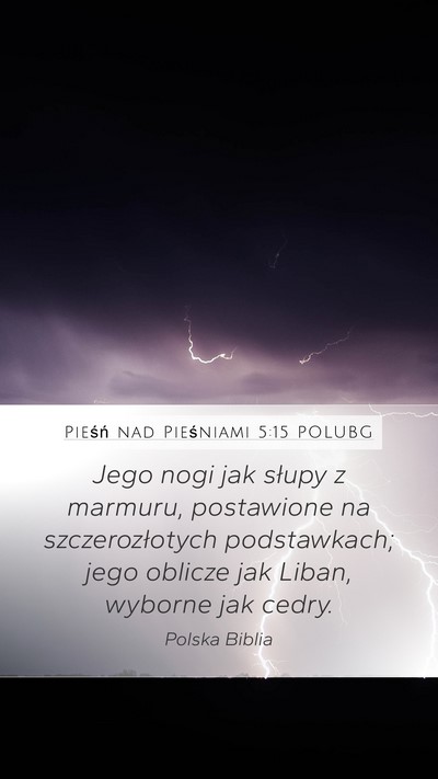 Pieśń nad Pieśniami 5:15 POLUBG Bible Verse Image