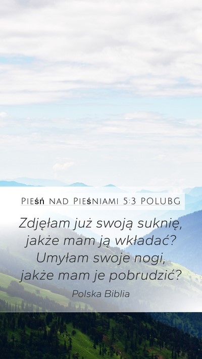 Pieśń nad Pieśniami 5:3 POLUBG Mobile Phone Wallpaper - Zdjęłam już swoją suknię, jakże mam ją - Mobile Bible Verse Wallpaper