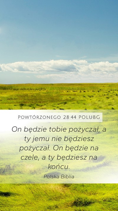 Powtórzonego 28:44 POLUBG Bible Verse Image