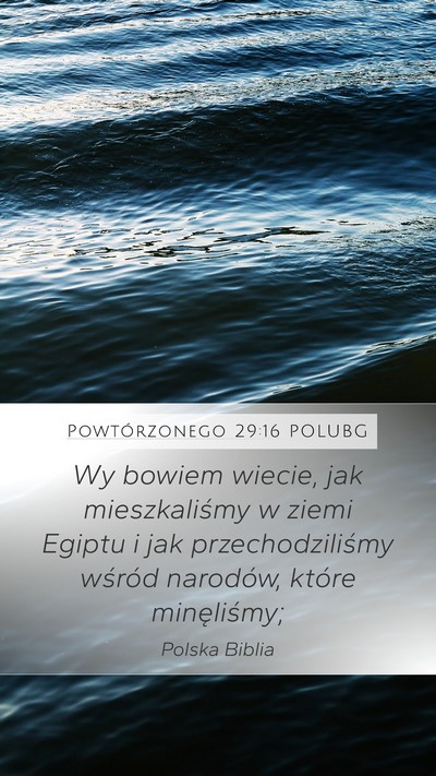 Powtórzonego 29:16 POLUBG Bible Verse Image