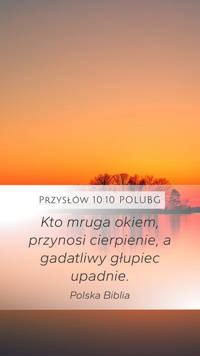 Przysłów 10:10 POLUBG Bible Verse Image