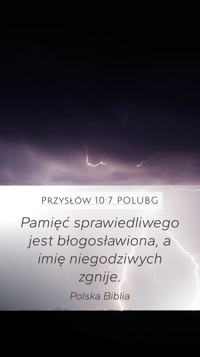 Przysłów 10:7 POLUBG Bible Verse Image