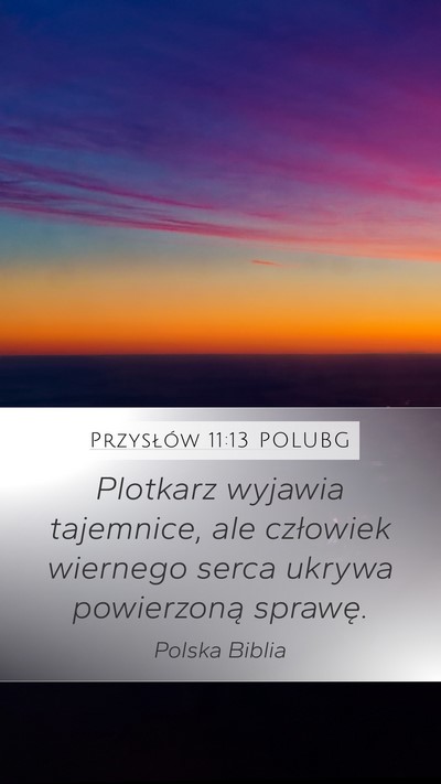 Przysłów 11:13 POLUBG Bible Verse Image