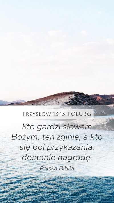 Przysłów 13:13 POLUBG Bible Verse Image