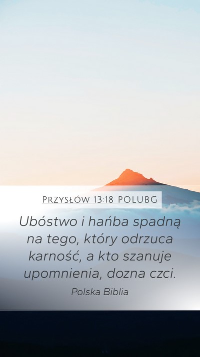 Przysłów 13:18 POLUBG Bible Verse Image