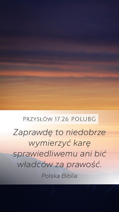 Przysłów 17:26 POLUBG Bible Verse Image