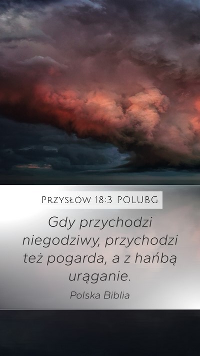 Przysłów 18:3 POLUBG Mobile Phone Wallpaper - Gdy przychodzi niegodziwy, przychodzi też - Mobile Bible Verse Wallpaper
