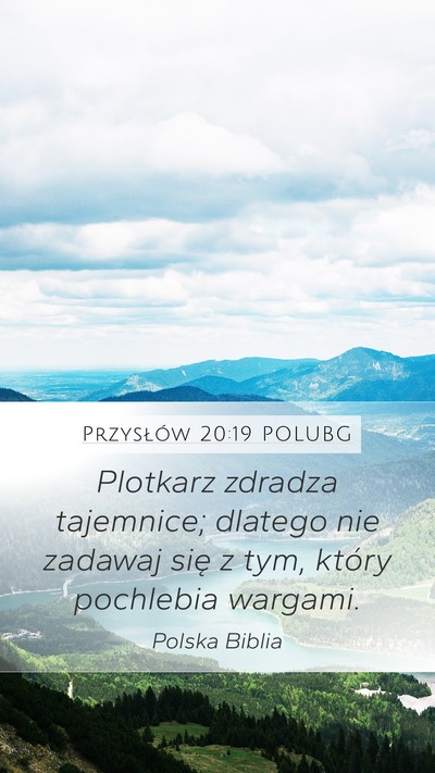 Przysłów 20:19 POLUBG Bible Verse Image
