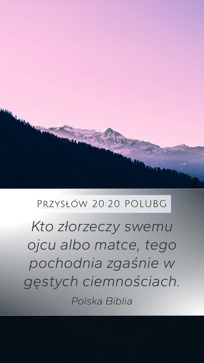 Przysłów 20:20 POLUBG Bible Verse Image