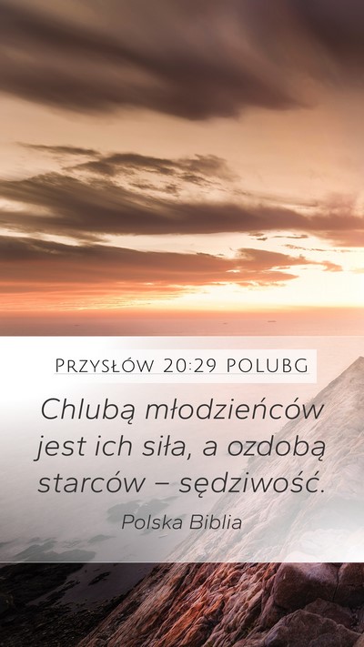 Przysłów 20:29 POLUBG Bible Verse Image