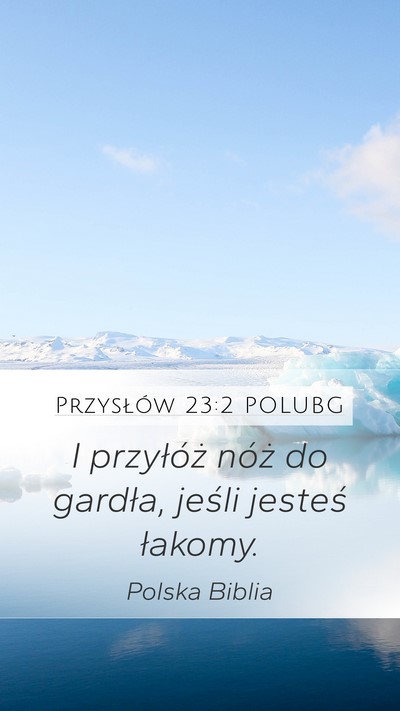 Przysłów 23:2 POLUBG Bible Verse Image