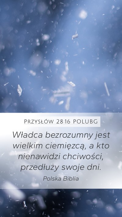 Przysłów 28:16 POLUBG Bible Verse Image