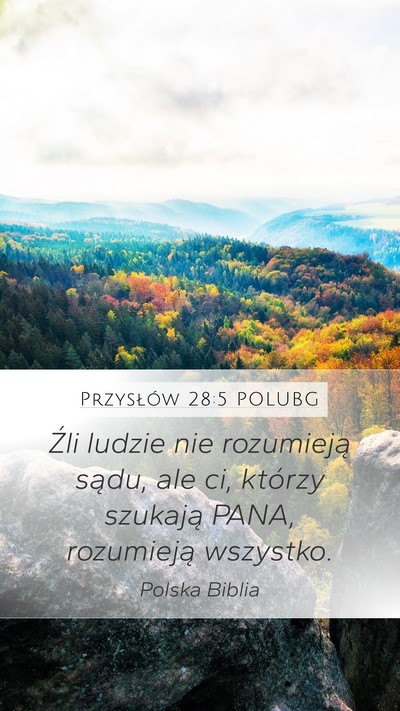 Przysłów 28:5 POLUBG Bible Verse Image