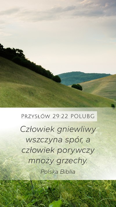 Przysłów 29:22 POLUBG Bible Verse Image